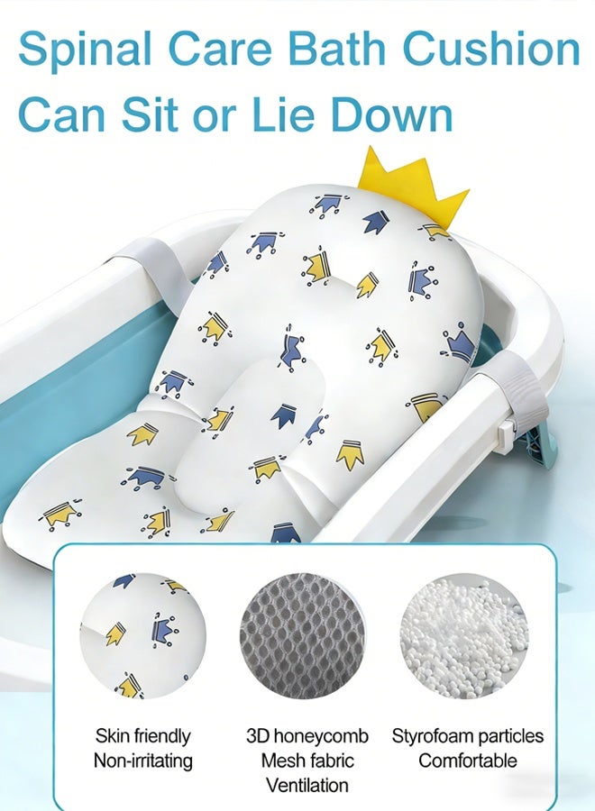 Berma Baby سجادة استحمام للأطفال، وسادة دعم ناعمة وجيدة التهوية لحمام الأطفال حديثي الولادة والرضع، وسادة حوض استحمام قابلة للتركيب مانعة للانزلاق بتصميم وسادة عائمة، قابلة للغسل في الغسالة، سريعة الجفاف، ضرورية لوقت الاستحمام - Image 4